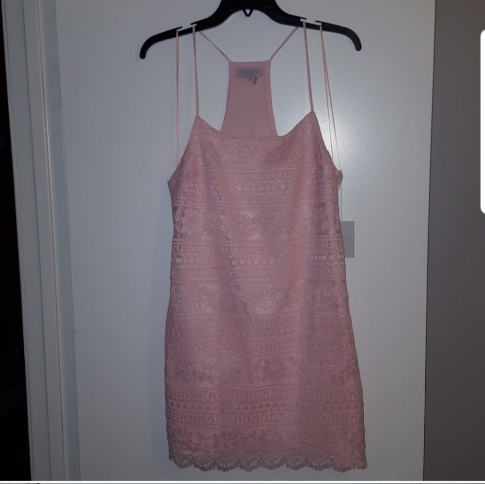 1.State Womens Racerback Shift Dress Pink Sz Med